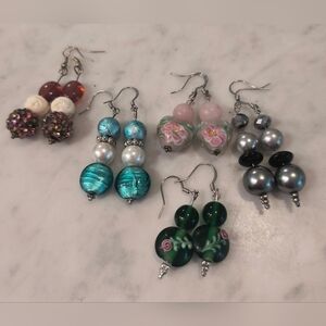 Elegant Multicolor Beaded Earring Bundle